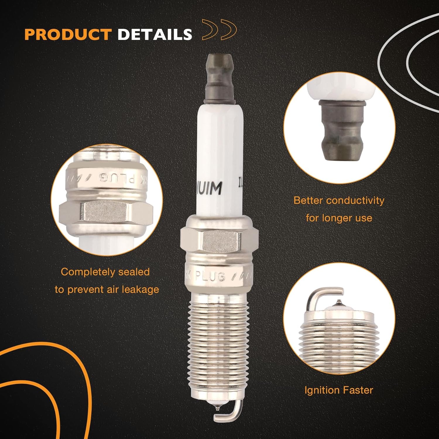 HQPASFY Ignition Coil Pack & Iridium Spark Plugs Set of 6 Compatible with Buick Enclave Lacrosse, Cadillac SRX ATS, Chevy Malibu Impala, GMC Suzuki Saturn Saab V6 3.0L 3.6L Replace# UF569, GN10494